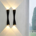 Electroplated Metal LED Up and Down Lights Contemporary Wall Light, Hardwired Wall Sconce, Aluminum, 9"