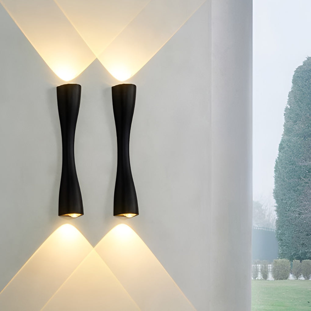 Electroplated Metal LED Up and Down Lights Contemporary Wall Light, Hardwired Wall Sconce, Aluminum, 9"