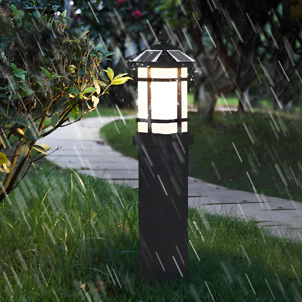 Waterproof LED Intelligent Black Contemporary Solar Lawn Lamp Exterior Lights, Outdoor Wall Light, detail 4