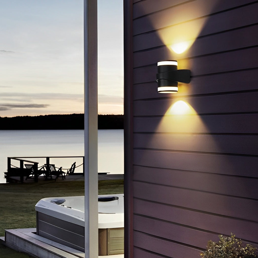 Circular Up and Dawn Light LED Waterproof Black Exterior Wall Washer Lights, Outdoor Wall Light, detail 7