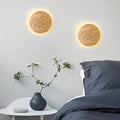 Circular Oval Creative LED Wood Nordic Bedside Wall Light, Bathroom Wall Sconce, Iron, 7" Dia
