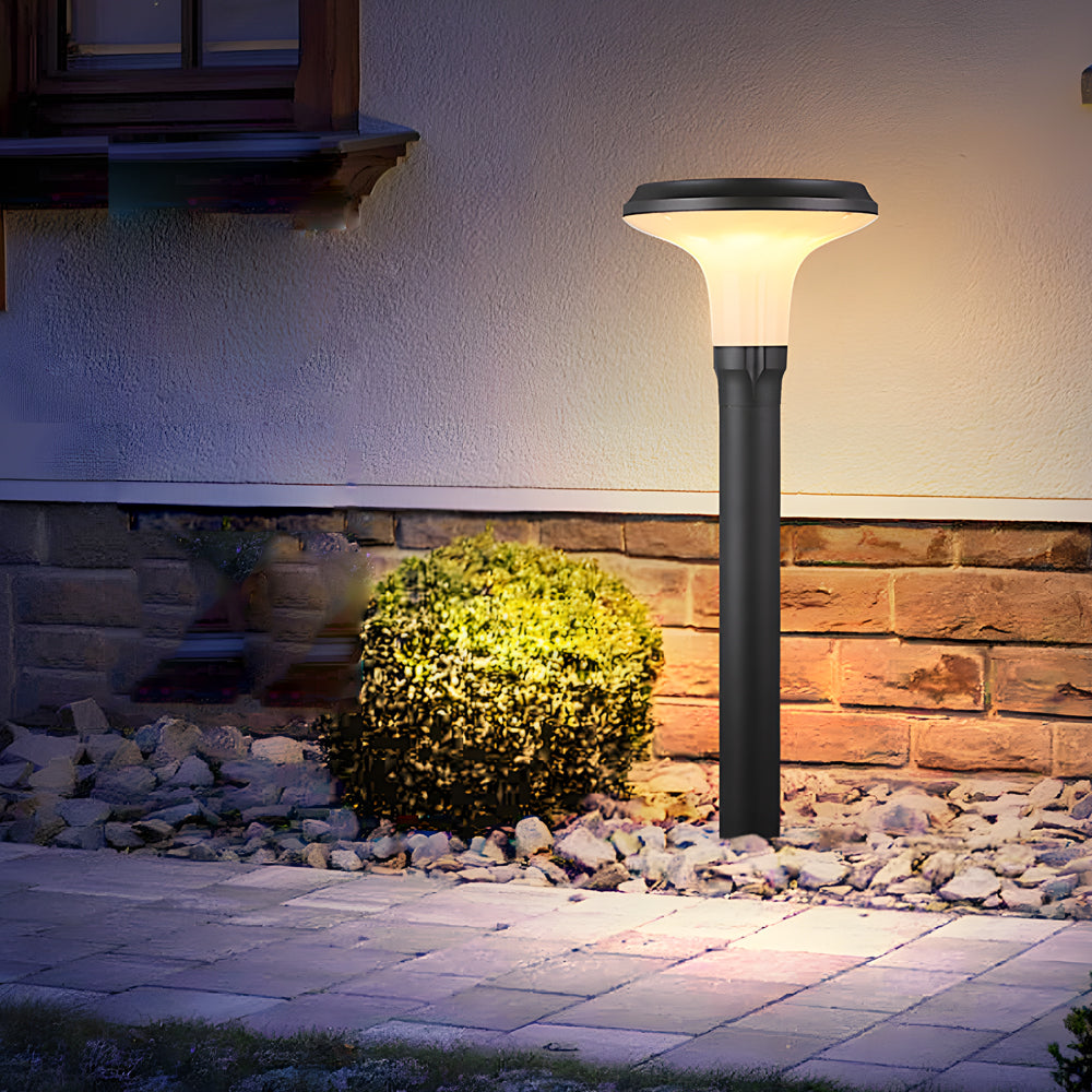 Modern Black Solar Lawn Bollard Light, Outdoor Wall Light, detail 3