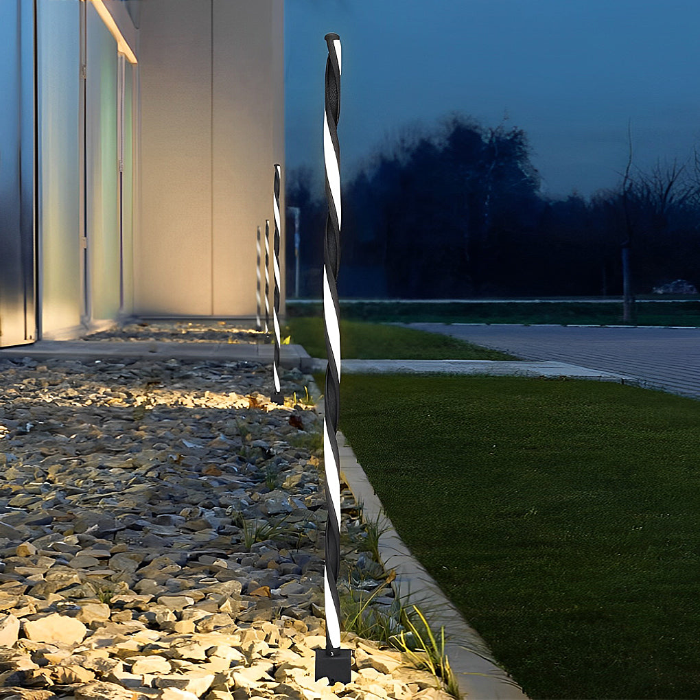 Unique Clean-Lined LED Waterproof Black Solar Powered Lawn Lights Path Lamp, Outdoor Wall Light, detail 2