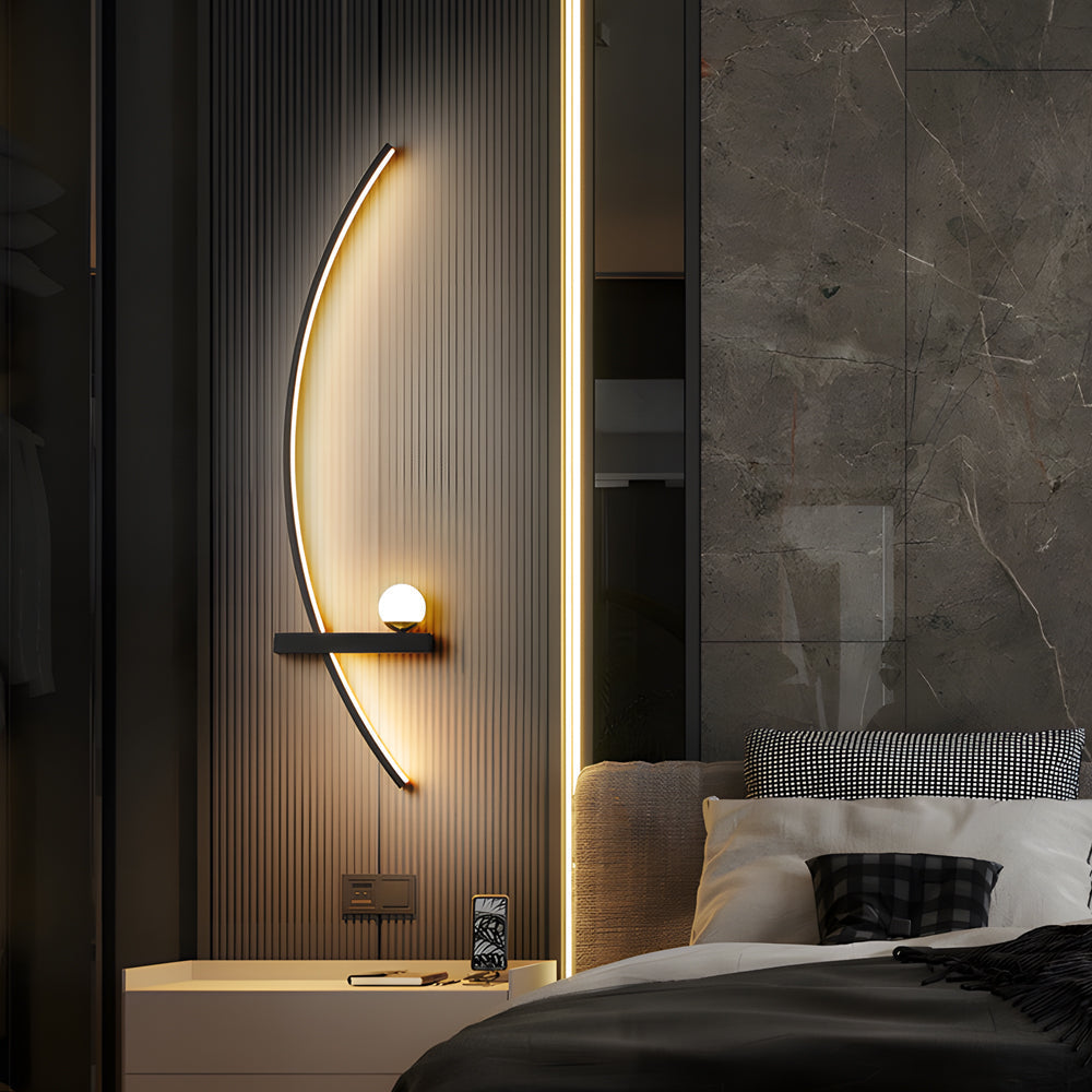 21'' Curved Strip 3 Step Dimming LED Wall Light, Hardwired Wall Sconce, detail 6