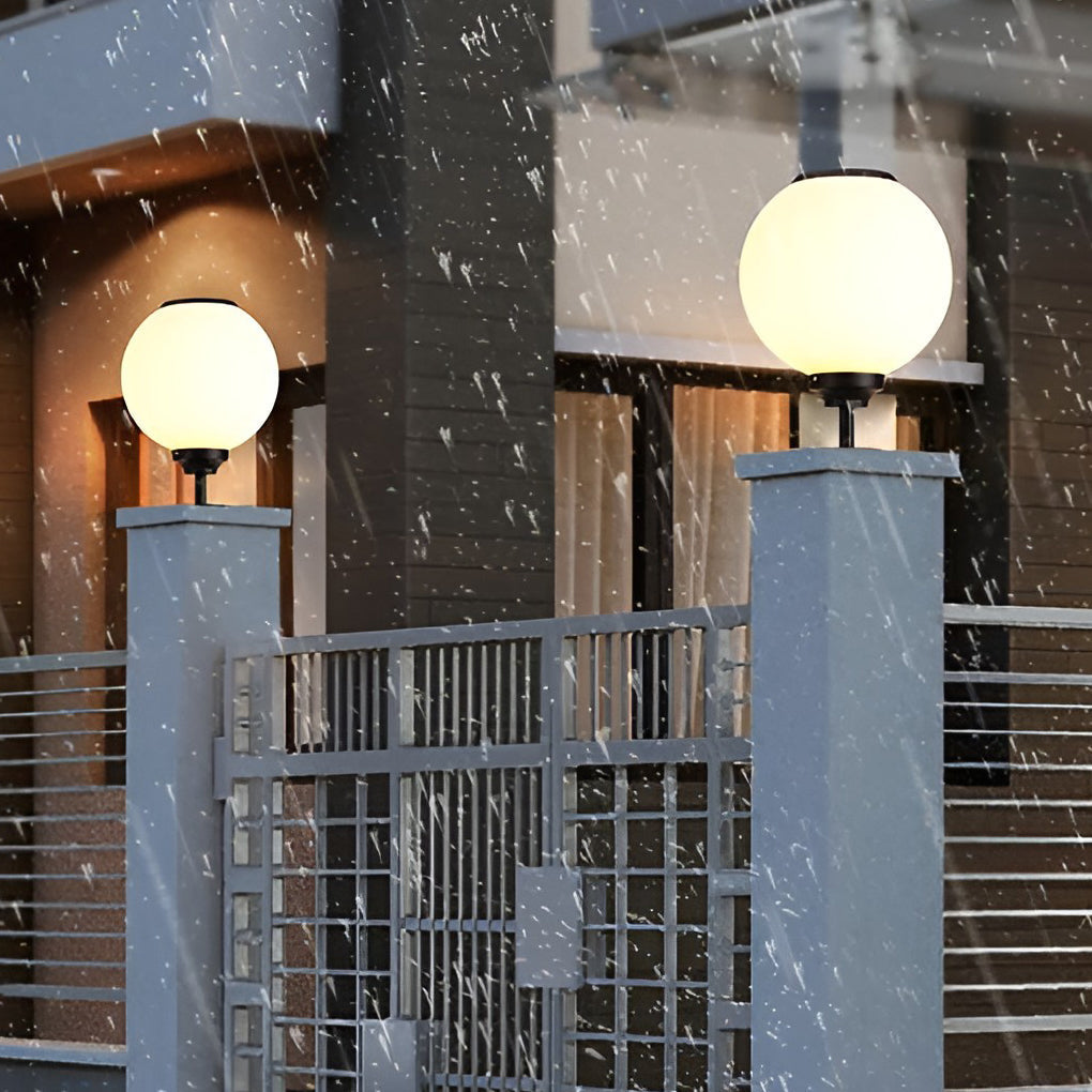 Glass Ball Waterproof Three Step Dimming LED Solar Post Caps Lights Pillar Light, Outdoor Wall Light, detail 5