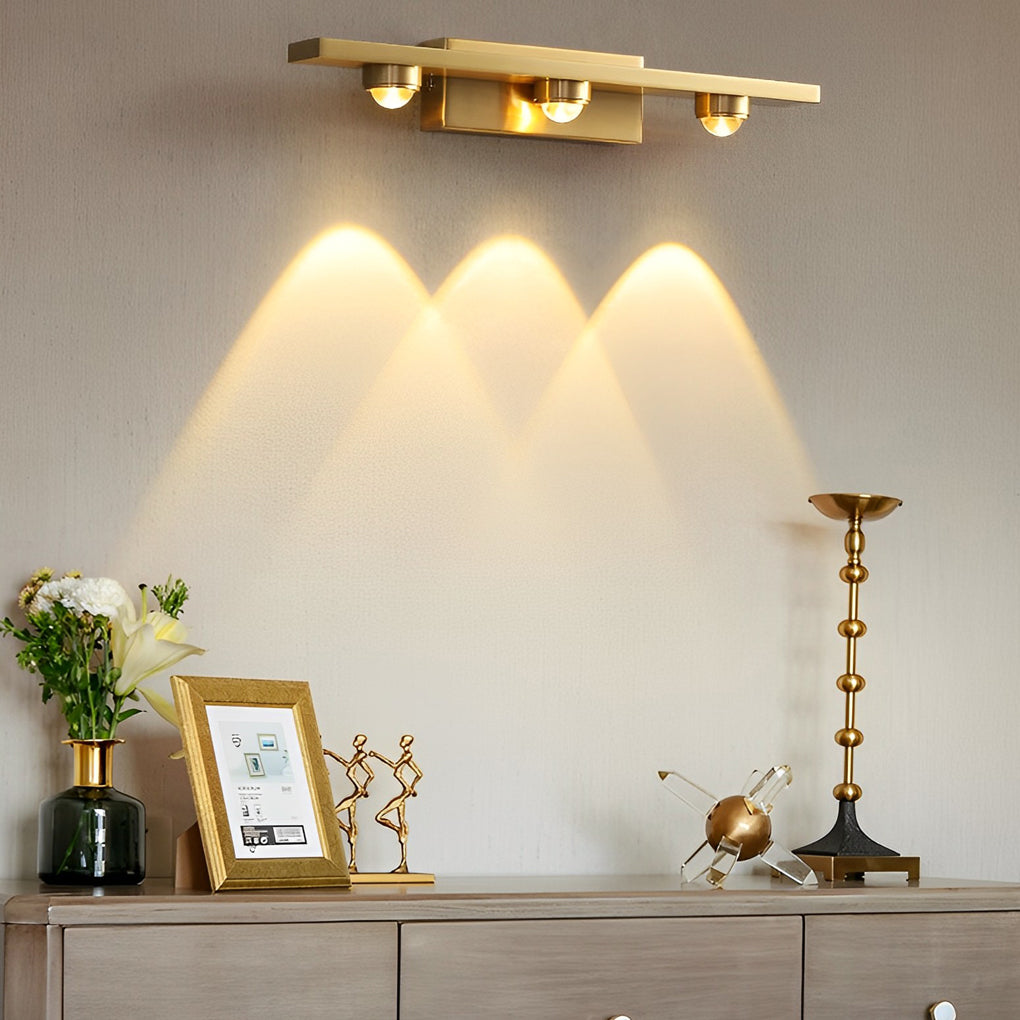 3/4 Lights Copper LED Wall Washer Projection Nordic Wall Light Wall Fixtures, Hardwired Wall Sconce, 11.8"