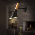 Creative Aluminum LED Retro Industrial Wall Light Plug-In Wall Light, Plug-In Wall Sconce, Wood, H 12in
