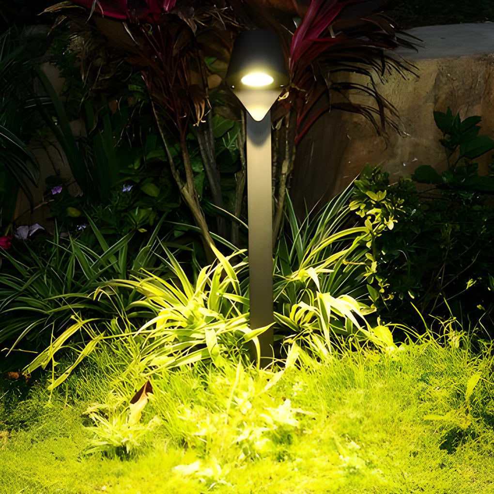 Clean-Lined Waterproof LED 10w Black Contemporary Exterior Pathway Lights, Outdoor Wall Light, Die-cast Aluminum, H 24in
