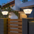 Modern 17.9-Inch Black Square Solar LED Pier Mount Post Light, Outdoor Wall Light, 15.7"