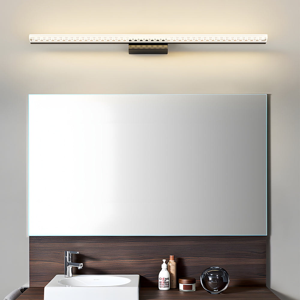 Metal LED Bathroom Vanity Lights with Geometric Acrylic Shade and 3-Step Dimming, Bathroom Vanity Light, Iron, 15.7"