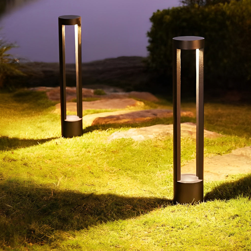 Circular Waterproof IP65 LED Aluminum Black Contemporary Exterior Pathway Lights, Outdoor Wall Light, detail 2