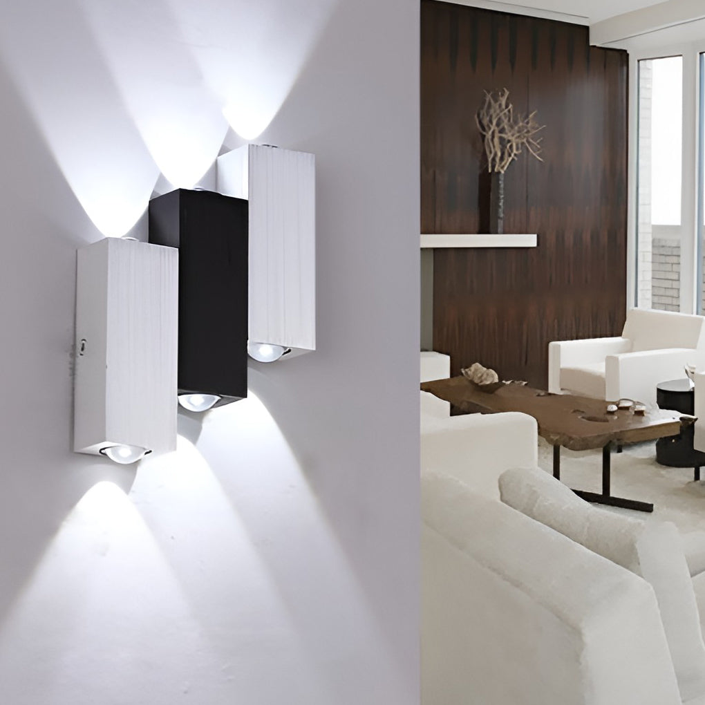 Box LED Up and Down Lights Contemporary Wall Light, Bedroom Wall Sconce, detail 2