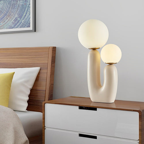 2-Light Contemporary Beige Cactus LED Accent Table Light, Bedside Table Lamp, detail 2