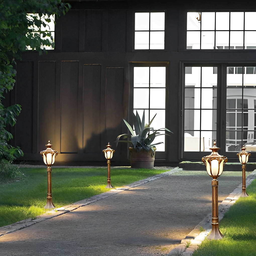 Exterior Waterproof LED European-style Short Pole Lamp Post Pathway Lights, Outdoor Wall Light, detail 11
