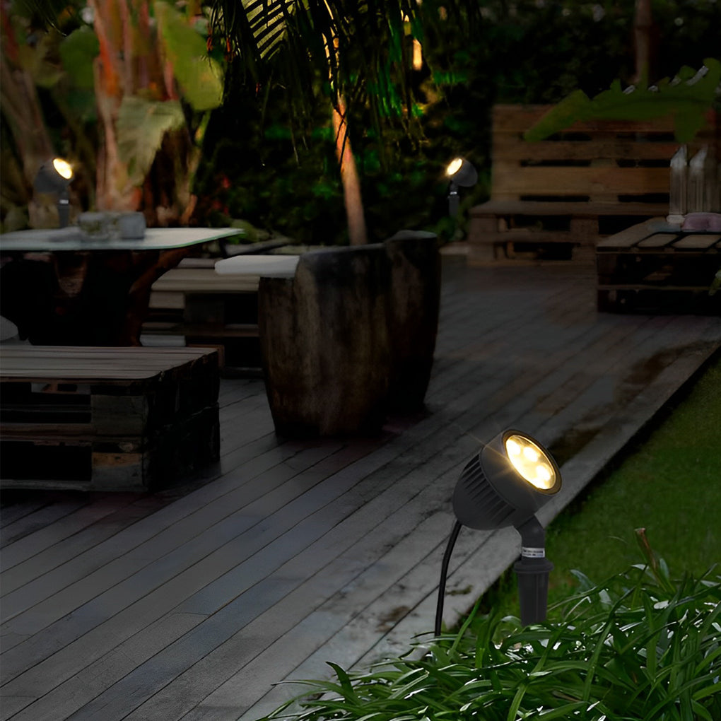 Adjustable Circular LED COB Waterproof Black Contemporary Exterior Spotlights, Outdoor Wall Light, detail 4