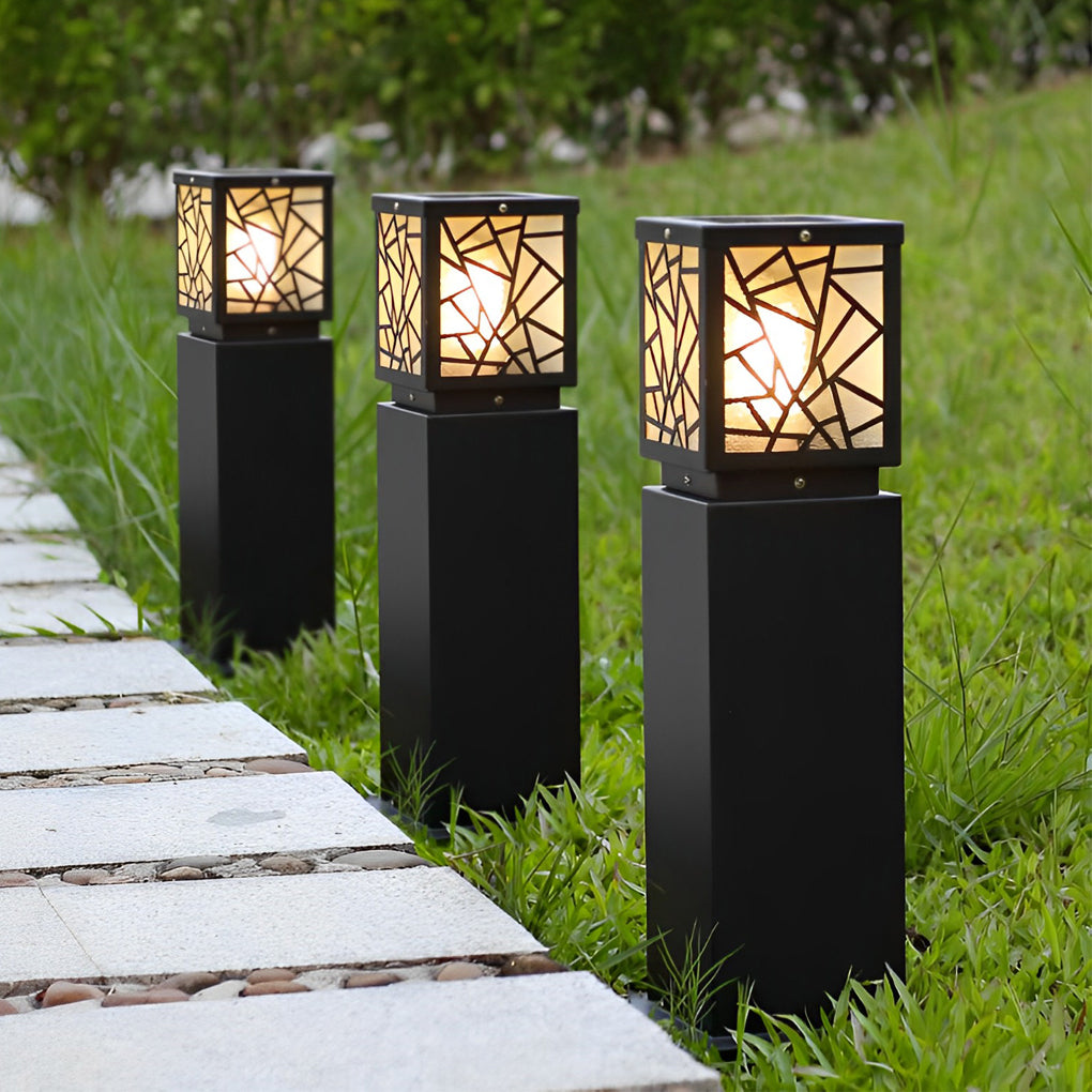Retro LED Waterproof Black Contemporary Solar Path Lights Exterior Lawn Light, Outdoor Wall Light, detail 3