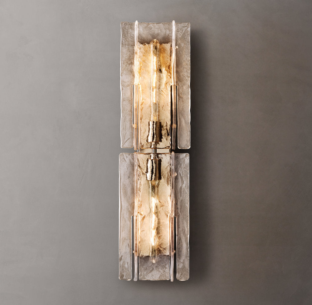 Lattice Clear Glass Wall Light 30", Bathroom Wall Sconce, detail 14