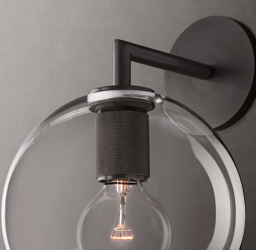 Utilitaire Globe Shade Wall Light, Bathroom Wall Sconce, detail 10