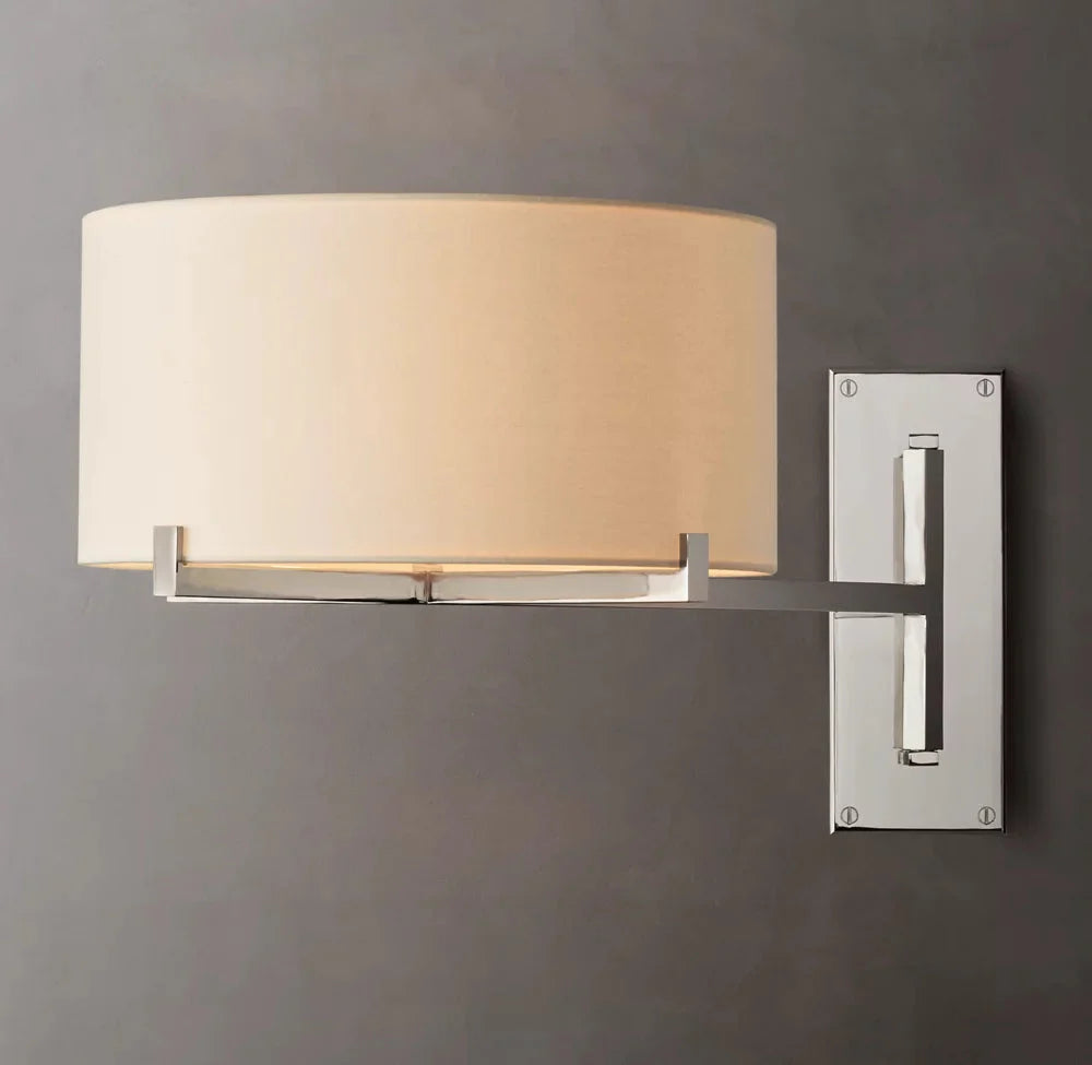 Pauillacs Drum Shade Swing-Arm Wall Light, Plug-In Wall Sconce, detail 12