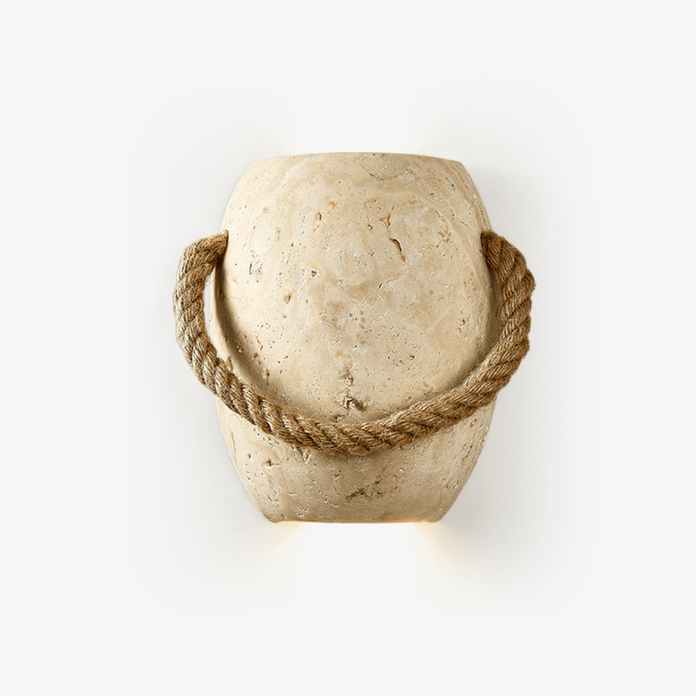 Coastal Rope Stone Wall Light, Hardwired Wall Sconce, Metal, Dia 16cm x H 20cm