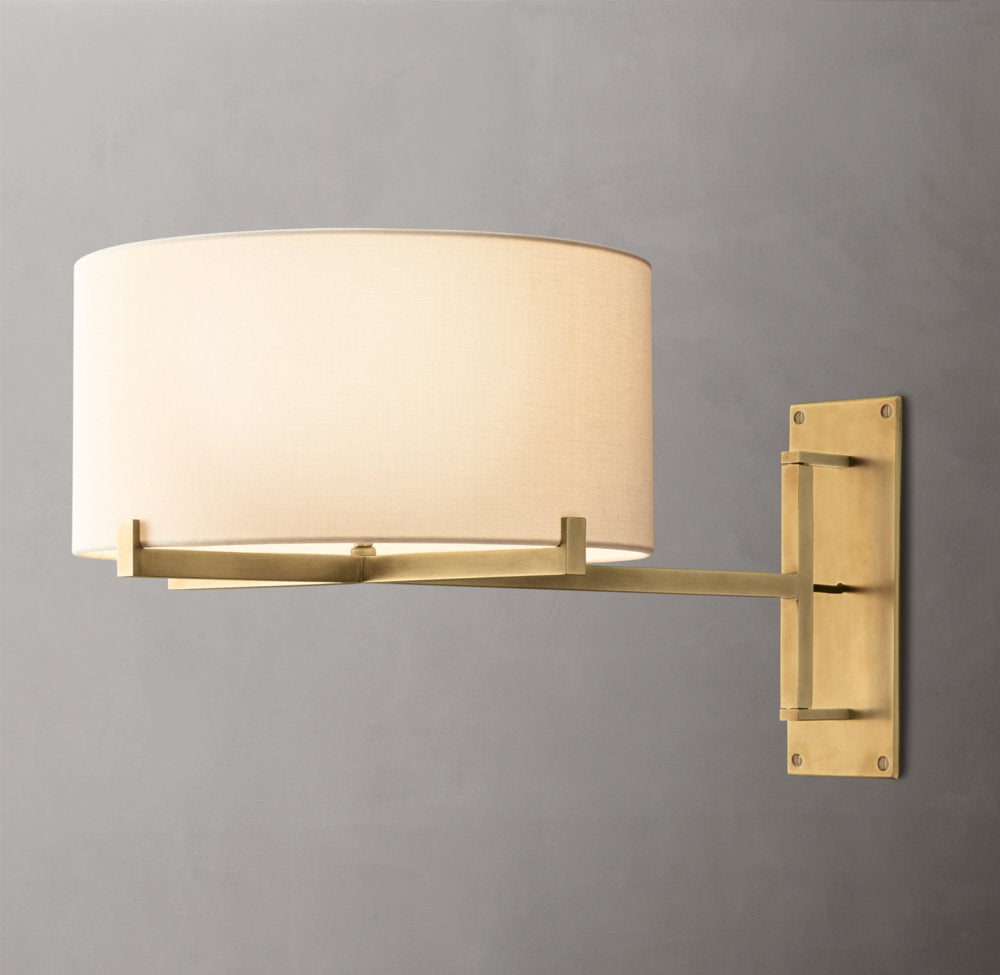 Pauillacs Drum Shade Swing-Arm Wall Light, Plug-In Wall Sconce, detail 4