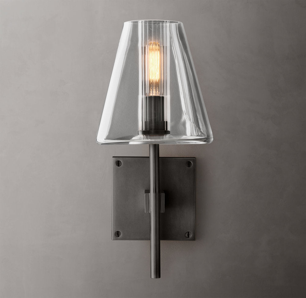 Fulham Glass Shade Wall Light, Bathroom Wall Sconce, detail 8