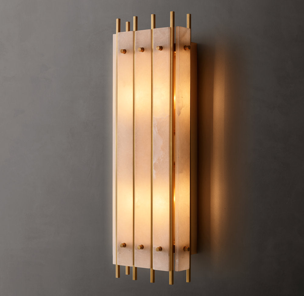 San Marco Alabaster Grand Box Sconce, Bedroom Wall Sconce, detail 5