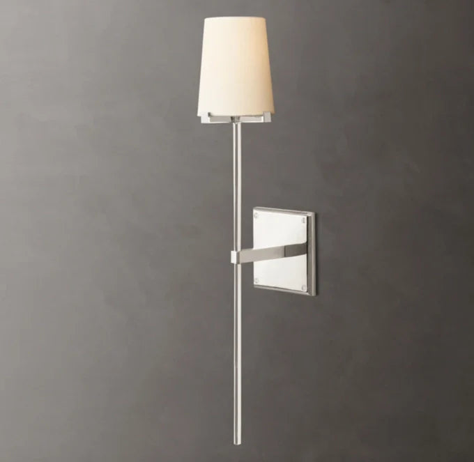 Pauillac Fabric Shade Torch Wall Light, Bedroom Wall Sconce, detail 16