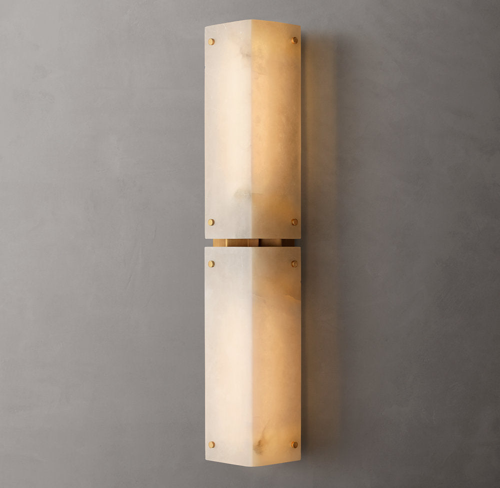 Reynard Alabaster Grand Wall Light, Bathroom Wall Sconce, detail 5