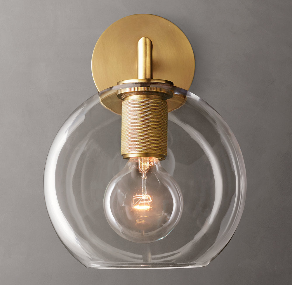 Utilitaire Globe Shade Wall Light, Bathroom Wall Sconce, detail 6