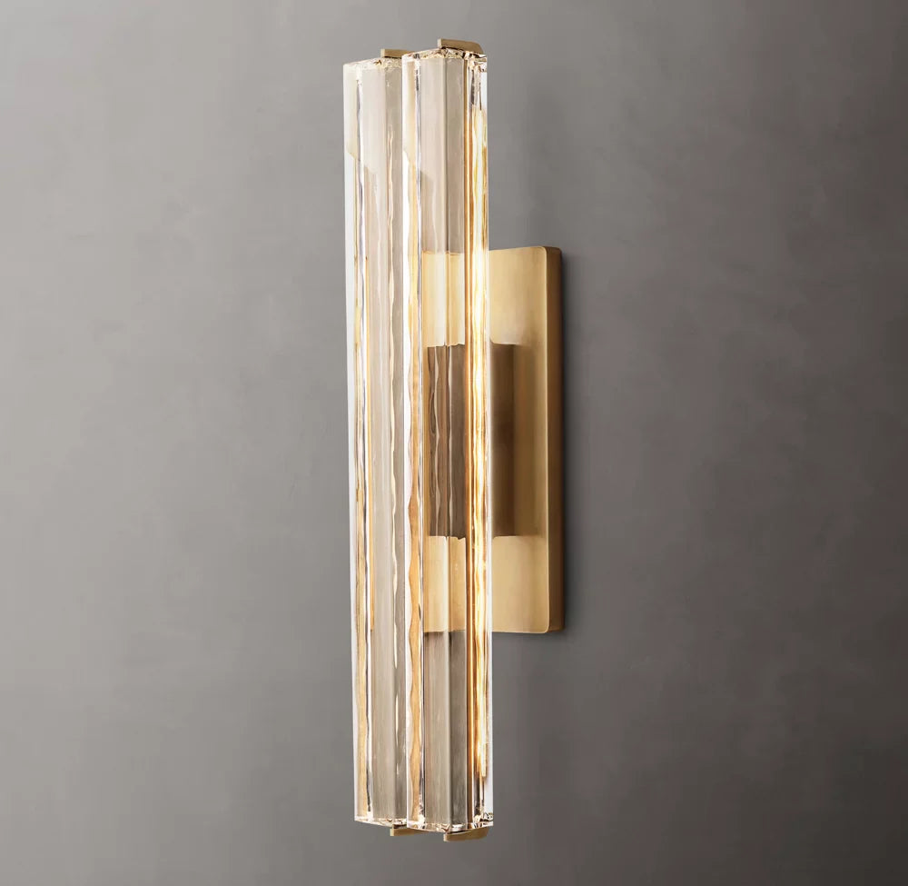 Audubon Crystal Double Wall Light, Hardwired Wall Sconce, Dimensions 15"