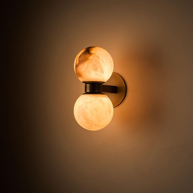 Alabaster Celestia Orb Wall Light, Hardwired Wall Sconce, detail 3