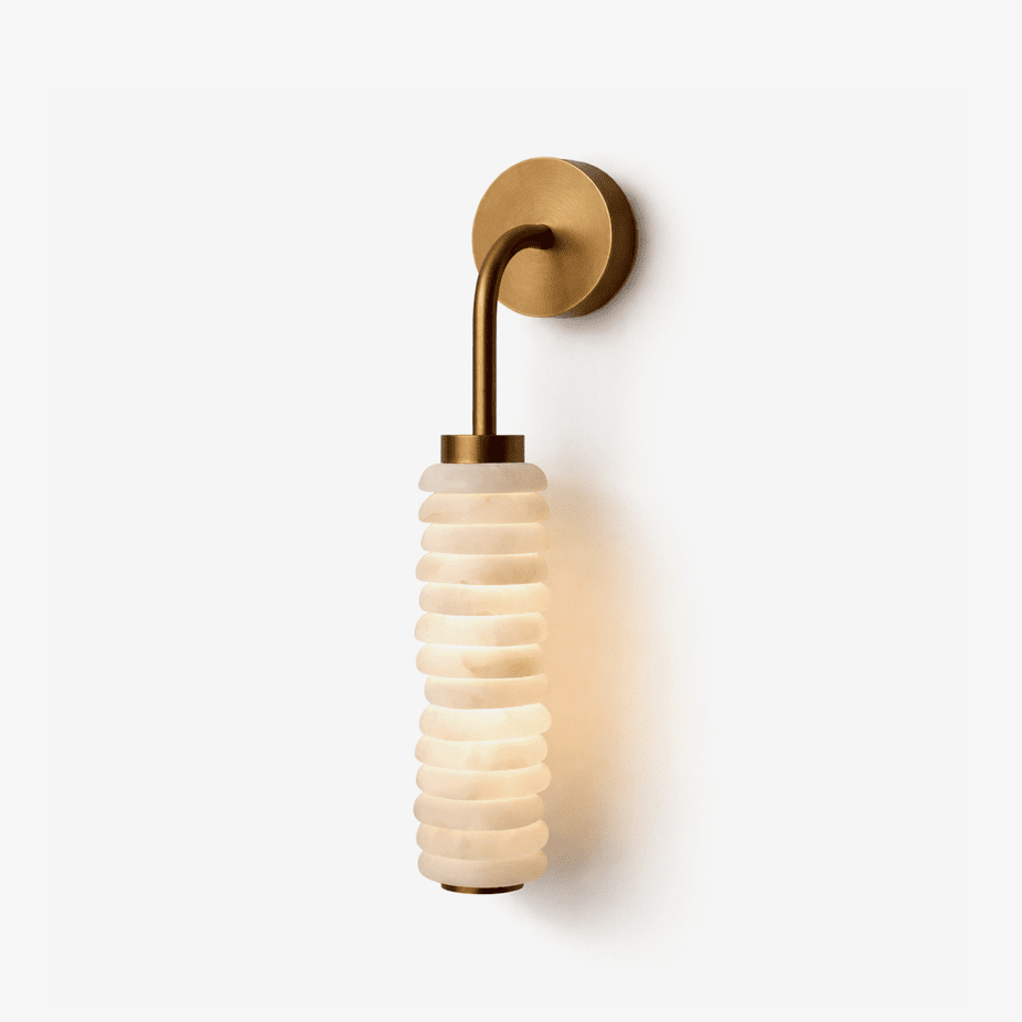 Helix Alabaster Wall Light, Hardwired Wall Sconce, detail 2