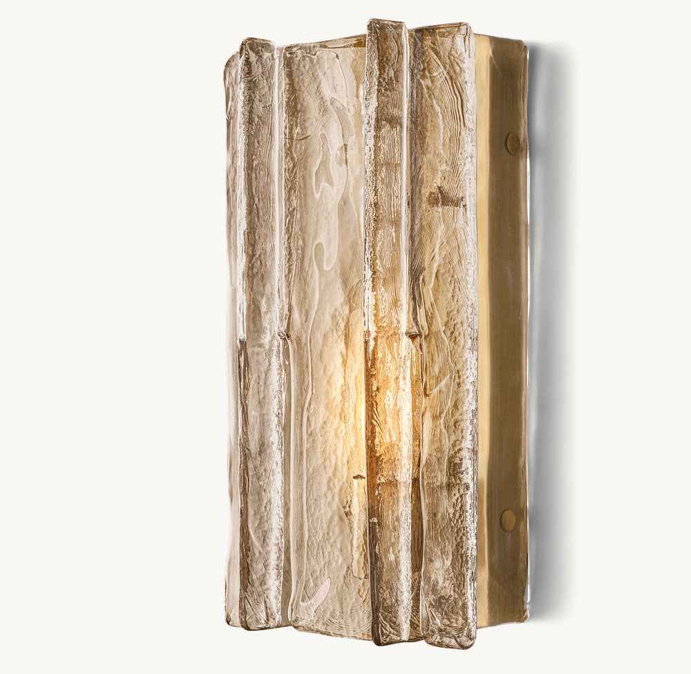 Lattice Smoke Glass Wall Light 15", Bedroom Wall Sconce, detail 5