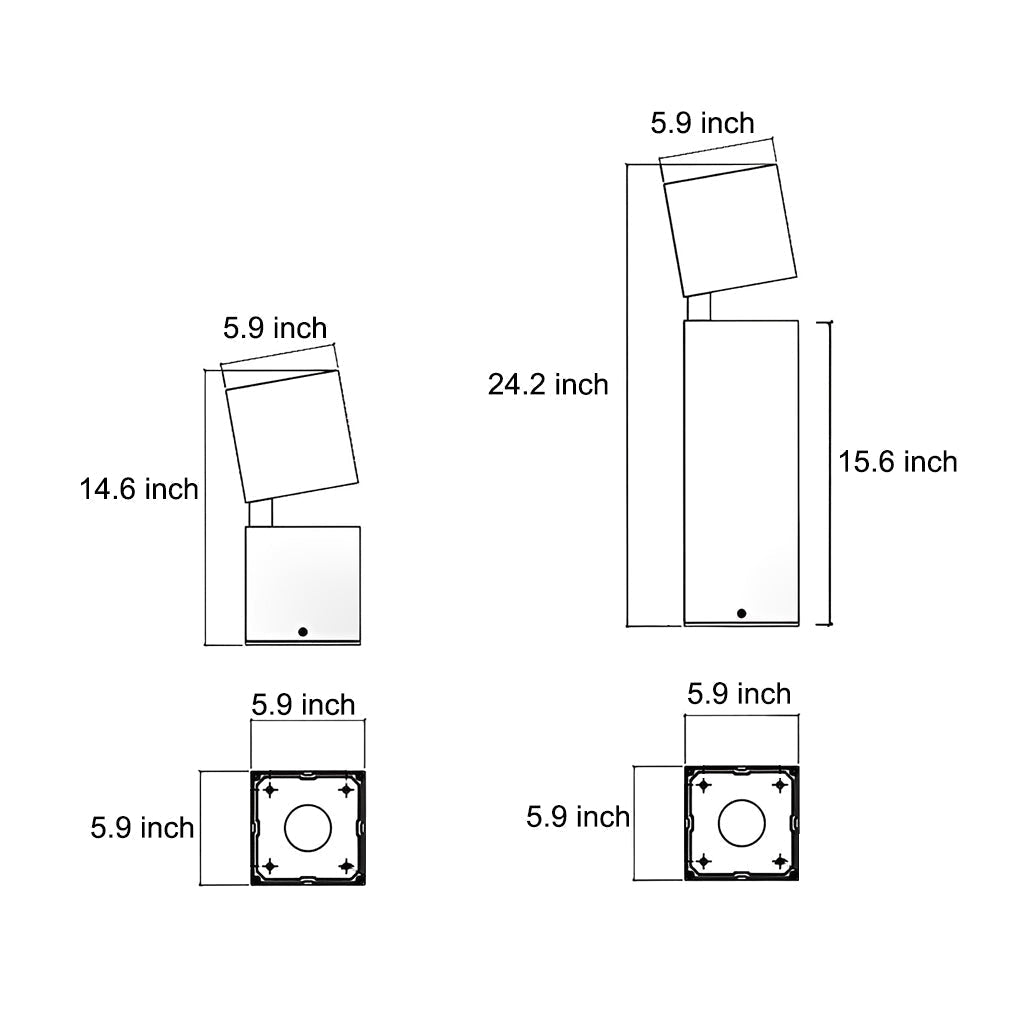 Creative Square Geometric Art Waterproof LED Contemporary Exterior Lawn Light, Outdoor Wall Light, detail 4