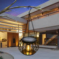 2PCS Metal Pumpkin LED Waterproof Black Contemporary Solar Exterior Lanterns, Outdoor Wall Light, ABS+Metal, H 16in