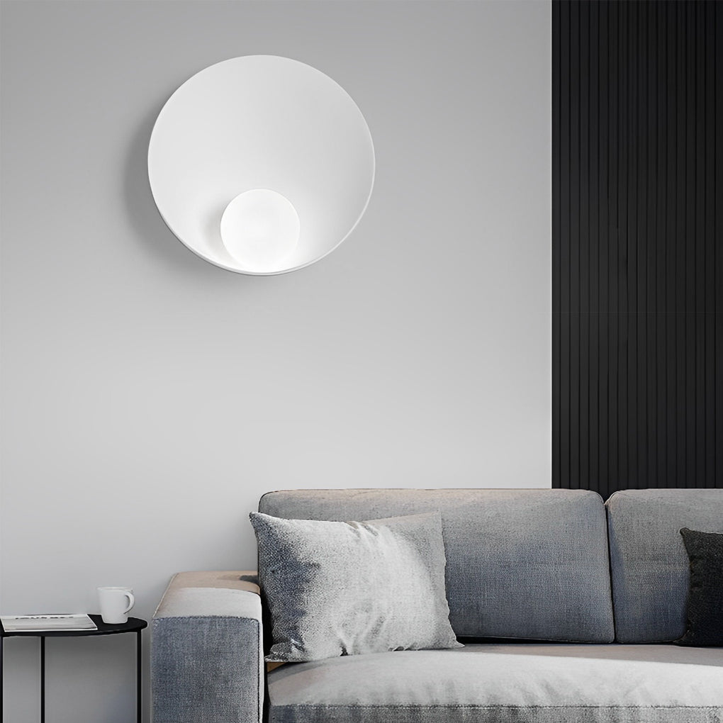 Circular Creative Resin Glass White Nordic Decorative Wall Fixtures Lighting, Bedroom Wall Sconce, detail 7