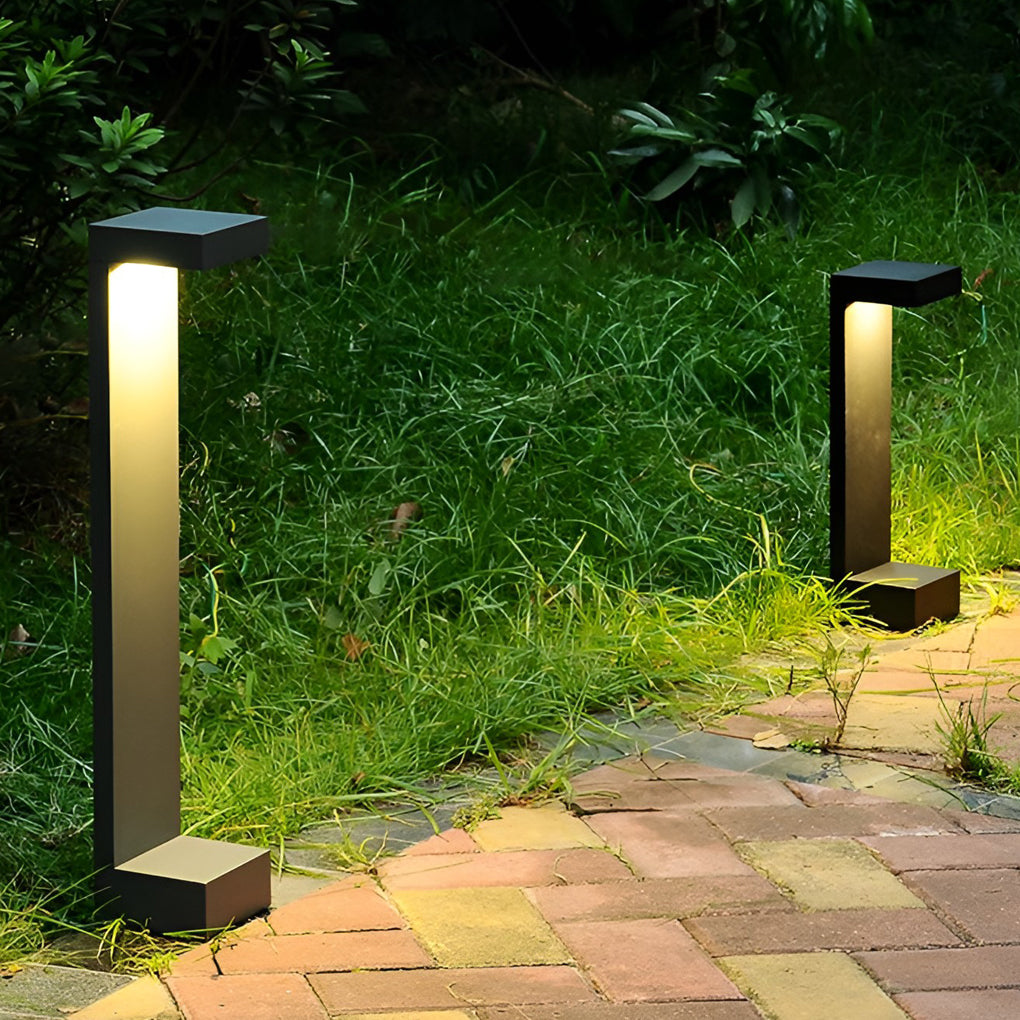Rectangle Waterproof LED Contemporary Exterior Pathway Lights Garden Lights, Outdoor Wall Light, Aluminum, 16"