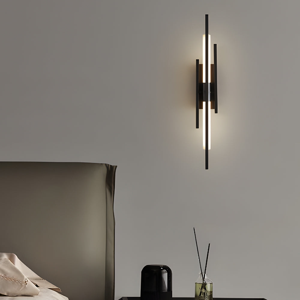 Long Strips Grille Iron Acrylic Clean Contemporary LED Wall Light, Hardwired Wall Sconce, detail 2
