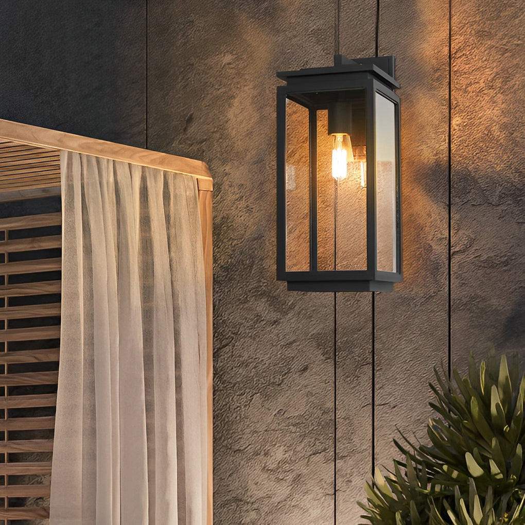 Waterproof Box Glass Black Industrial Exterior Wall Light Exterior Lights, Outdoor Wall Light, detail 3