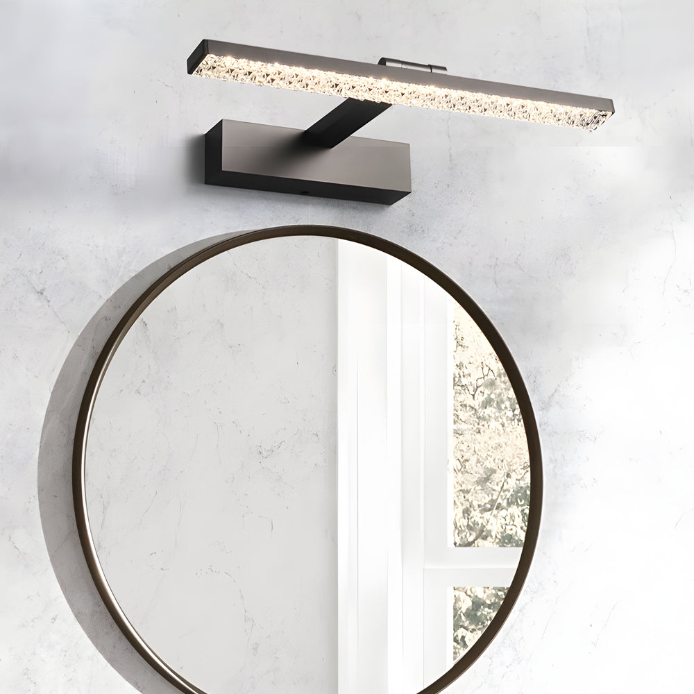 160° Adjustable LED Bathroom Vanity Fixture with Crystal-Inspired Acrylic Shade, Dimmable, Bathroom Vanity Light, detail 4