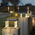 Bubbles Lamppost Square Waterproof LED Contemporary Solar Post Caps Lights, Outdoor Wall Light, Die-cast Aluminum, 9.8"
