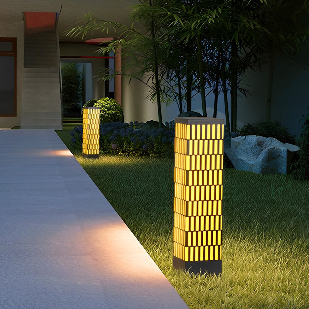 Retro Grid Designed Waterproof LED Black Contemporary Lawn Lamp Exterior Lighting, Outdoor Wall Light, detail 3