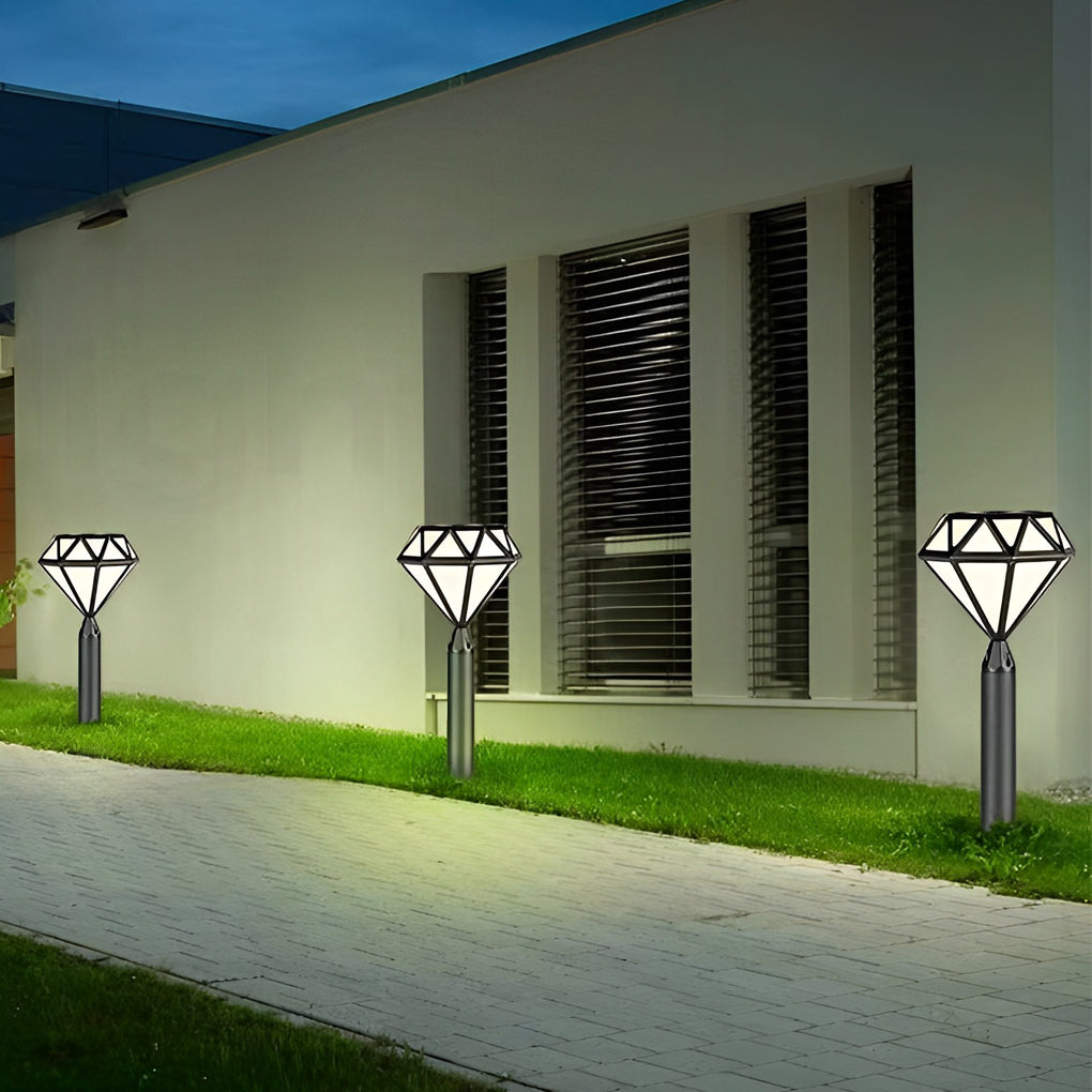 Geometric Waterproof LED Intelligent Stable Black Contemporary Lawn Lamp, Outdoor Wall Light, detail 3