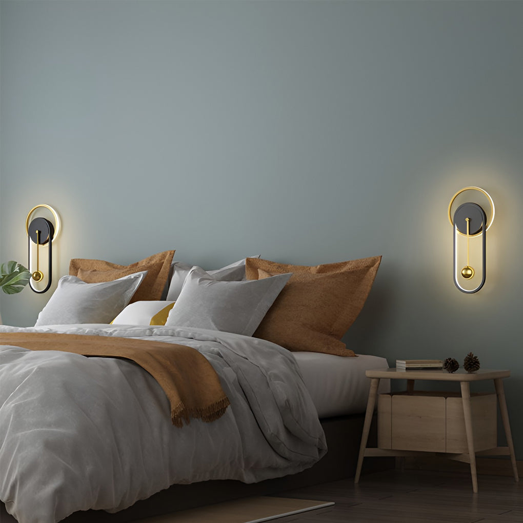 Creative Mute Clock Shaped LED Nordic Wall Light, Bedroom Wall Sconce, detail 7