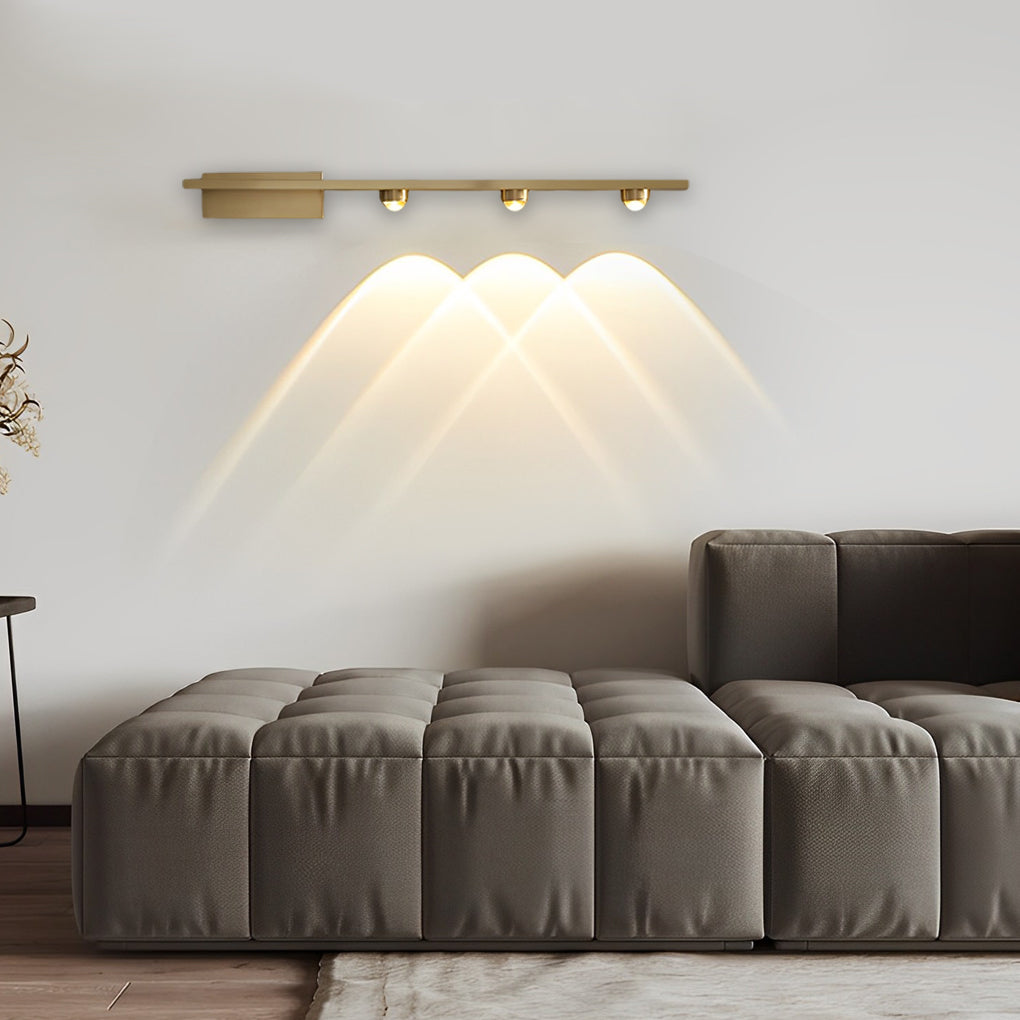 3/4 Lights Copper LED Wall Washer Projection Nordic Wall Light Wall Fixtures, Hardwired Wall Sconce, detail 2