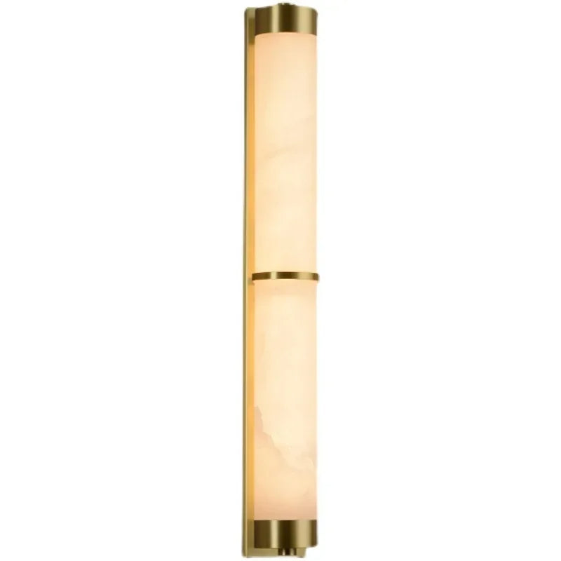 23" Natural Marble & Brass Wall Light, Bedroom Wall Sconce, detail 7