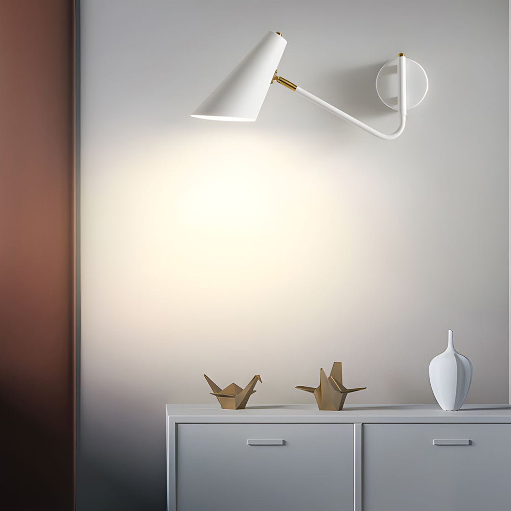 Contemporary Hoxton Suspended Wall Light with Conical Shade - 1-Light, Plug-In Wall Sconce, detail 5