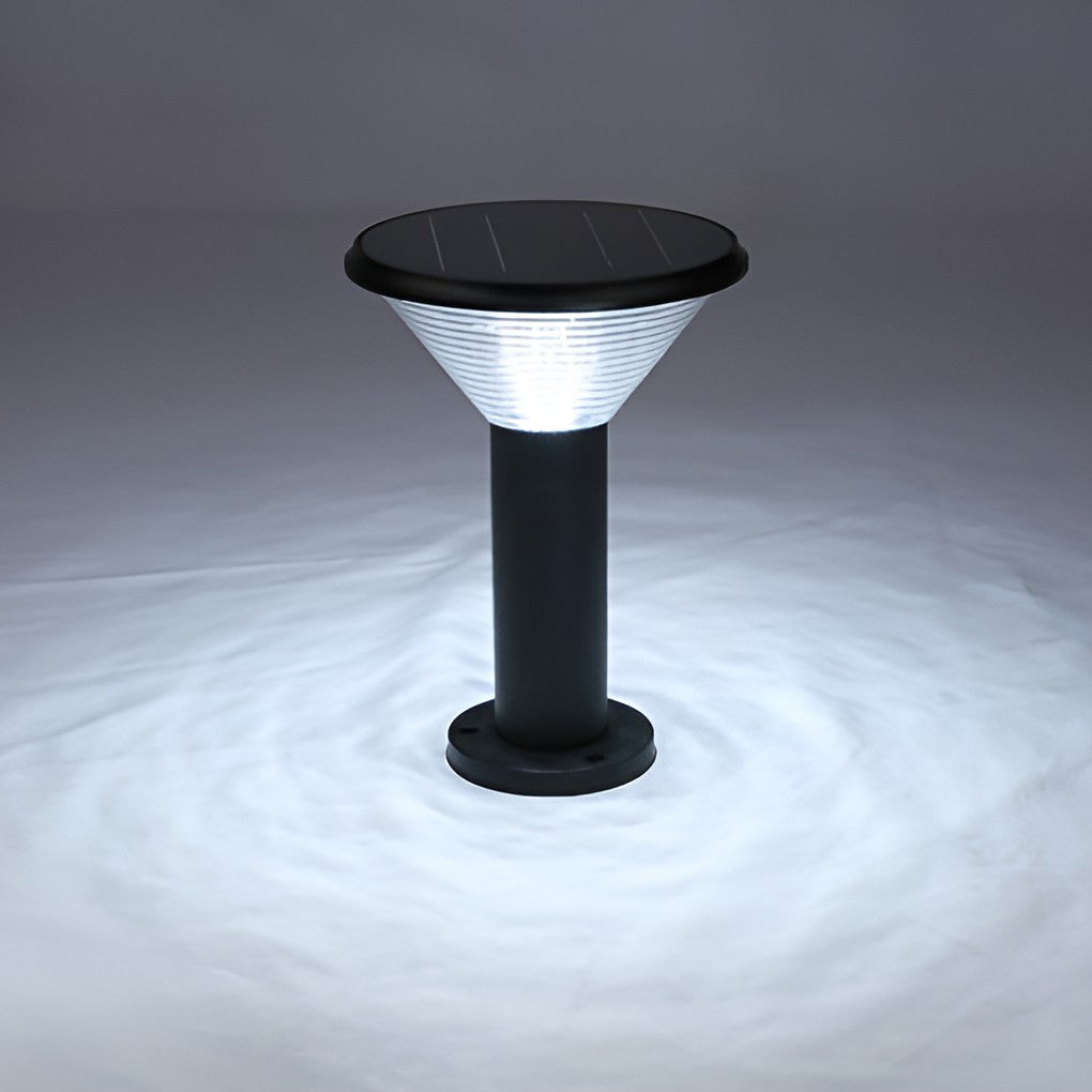 Circular Light Control Induction Black Contemporary Exterior Solar Pathway Lights, Outdoor Wall Light, detail 10