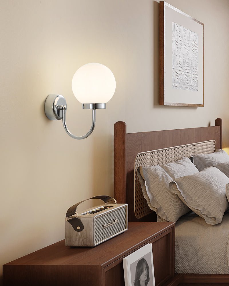 Clara Chrome Wall Light, Hardwired Wall Sconce, detail 11